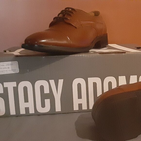 STACY ADAMS -  KIDS KALLUM CAP TOE OXFORD  - COGNAC - Picture 3 of 5